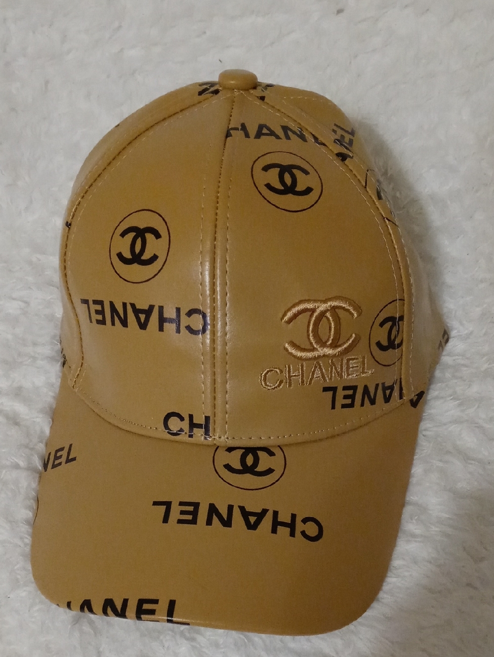 CHANEL Tan Logo  Cap